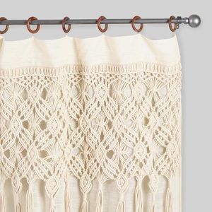 World Market Macramé Curtains with Wood Rings